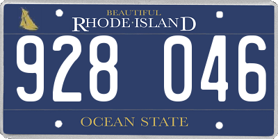 RI license plate 928046