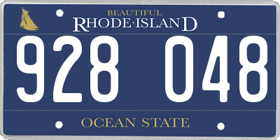 RI license plate 928048
