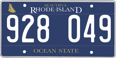 RI license plate 928049