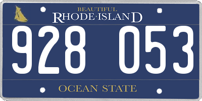 RI license plate 928053