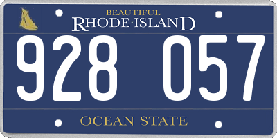 RI license plate 928057