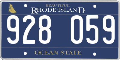 RI license plate 928059