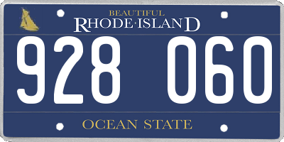 RI license plate 928060
