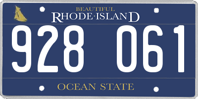RI license plate 928061