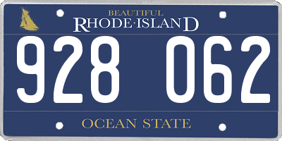 RI license plate 928062