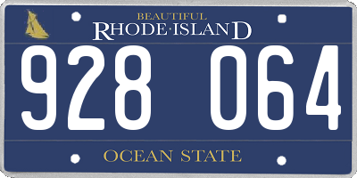 RI license plate 928064