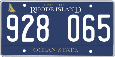 RI license plate 928065
