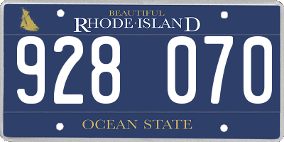 RI license plate 928070