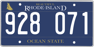 RI license plate 928071