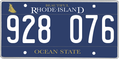 RI license plate 928076