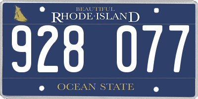 RI license plate 928077