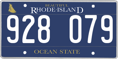 RI license plate 928079
