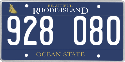 RI license plate 928080