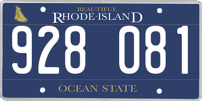 RI license plate 928081
