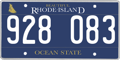 RI license plate 928083