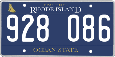 RI license plate 928086
