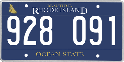 RI license plate 928091