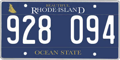 RI license plate 928094
