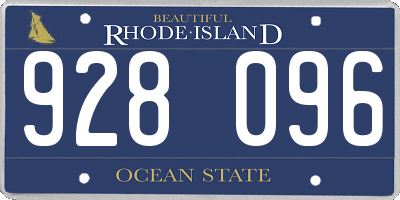 RI license plate 928096