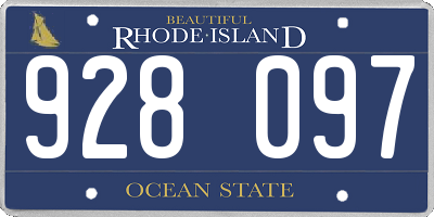 RI license plate 928097
