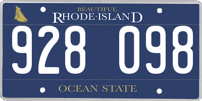 RI license plate 928098