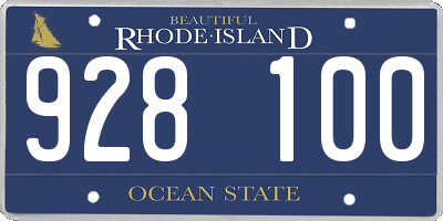 RI license plate 928100