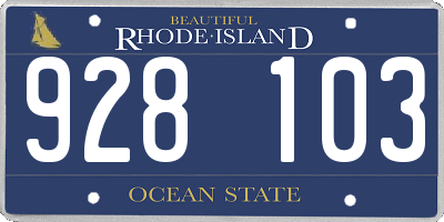 RI license plate 928103
