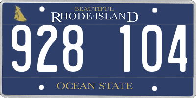 RI license plate 928104