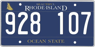 RI license plate 928107