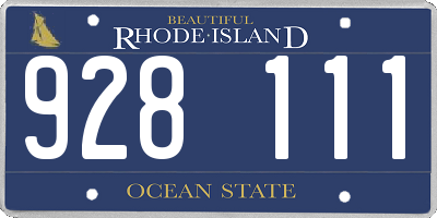 RI license plate 928111