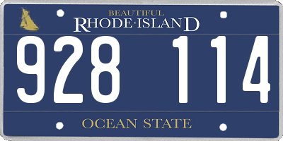 RI license plate 928114