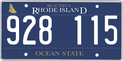 RI license plate 928115