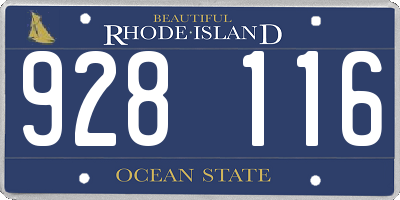 RI license plate 928116