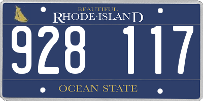 RI license plate 928117