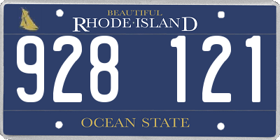 RI license plate 928121