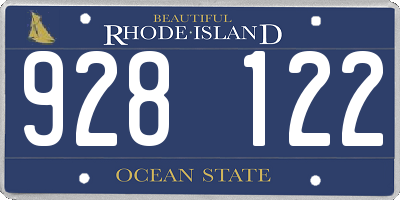 RI license plate 928122