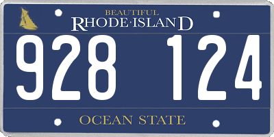 RI license plate 928124