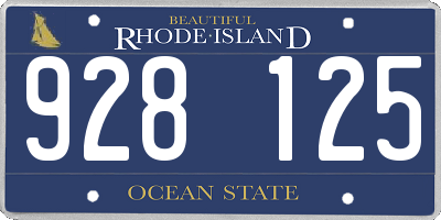 RI license plate 928125
