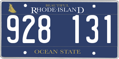 RI license plate 928131