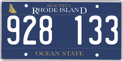 RI license plate 928133