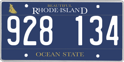RI license plate 928134
