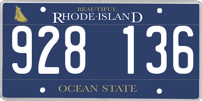 RI license plate 928136