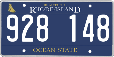 RI license plate 928148
