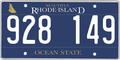 RI license plate 928149