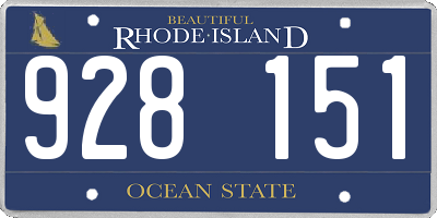 RI license plate 928151
