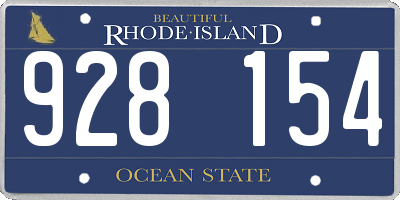 RI license plate 928154