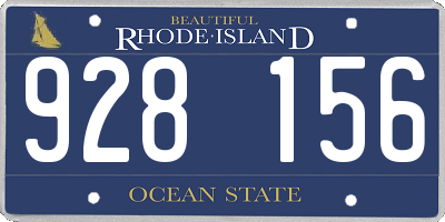 RI license plate 928156