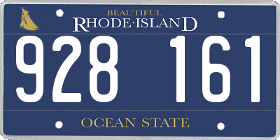 RI license plate 928161
