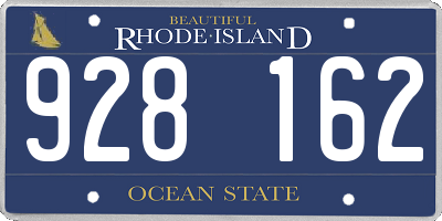 RI license plate 928162