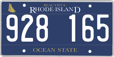 RI license plate 928165